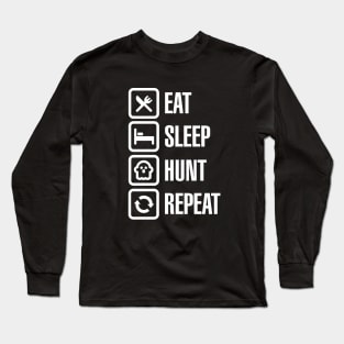 Eat sleep ghost hunt / hunting repeat - ghosthunter (white) Long Sleeve T-Shirt